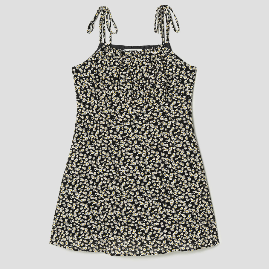 8 seconds Print Sleeveless Mini Dress — Black