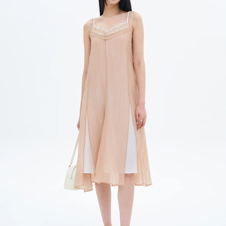 8 seconds Lace Patch Dress — Light Pink