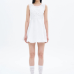 8 seconds Cotton Sleeveless Mini Dress — White