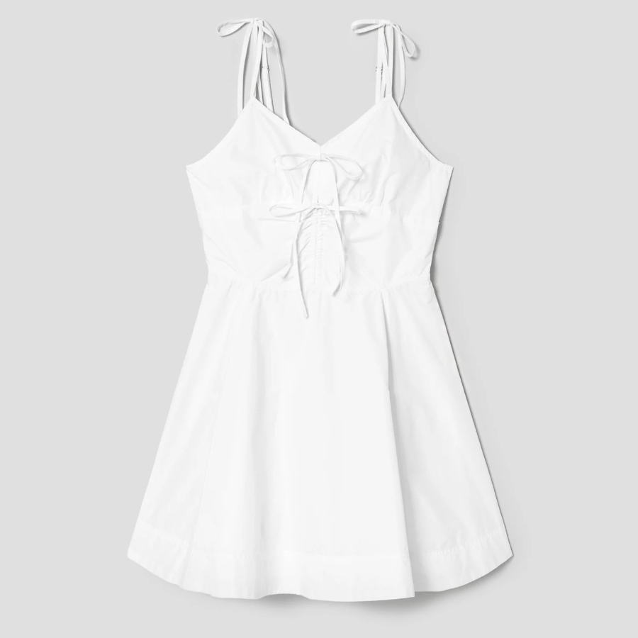 8 seconds Cotton Sleeveless Mini Dress — White