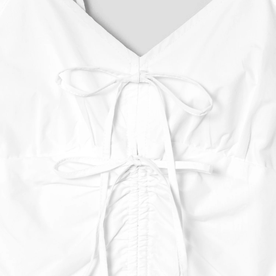 8 seconds Cotton Sleeveless Mini Dress — White