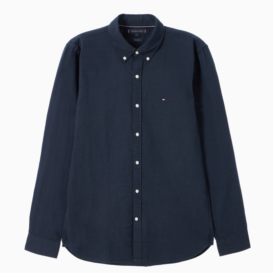 TOMMY HILFIGER [Official Headquarters] [Asian Fit] Seersucker Solid Shirt (T12F1WSH130MT2DW5)