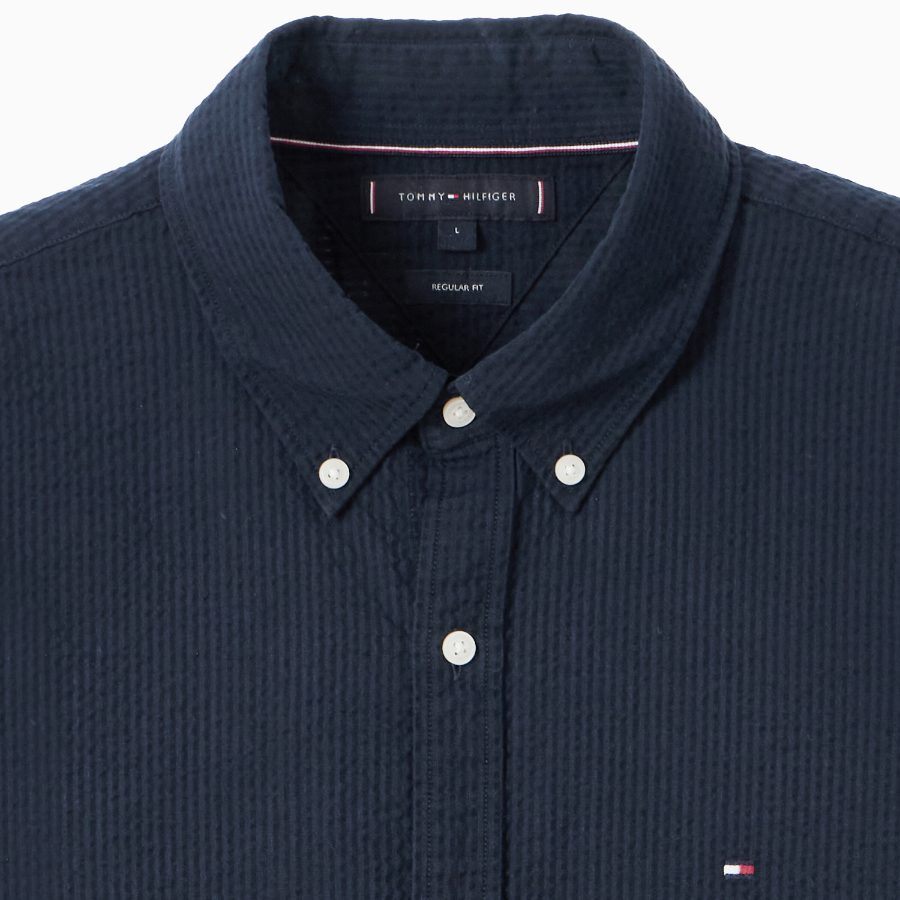 TOMMY HILFIGER [Official Headquarters] [Asian Fit] Seersucker Solid Shirt (T12F1WSH130MT2DW5)