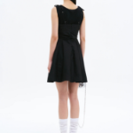 8 seconds Cotton Sleeveless Mini Dress — Black