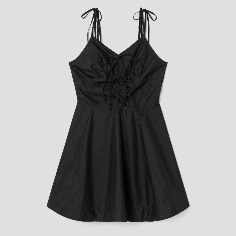 8 seconds Cotton Sleeveless Mini Dress — Black