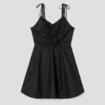 8 seconds Cotton Sleeveless Mini Dress — Black