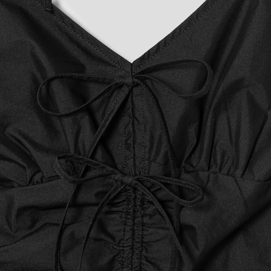 8 seconds Cotton Sleeveless Mini Dress — Black