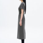 8 seconds Belted Blended Dress — Dark Gray