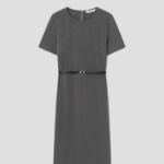8 seconds Belted Blended Dress — Dark Gray
