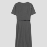 8 seconds Belted Blended Dress — Dark Gray
