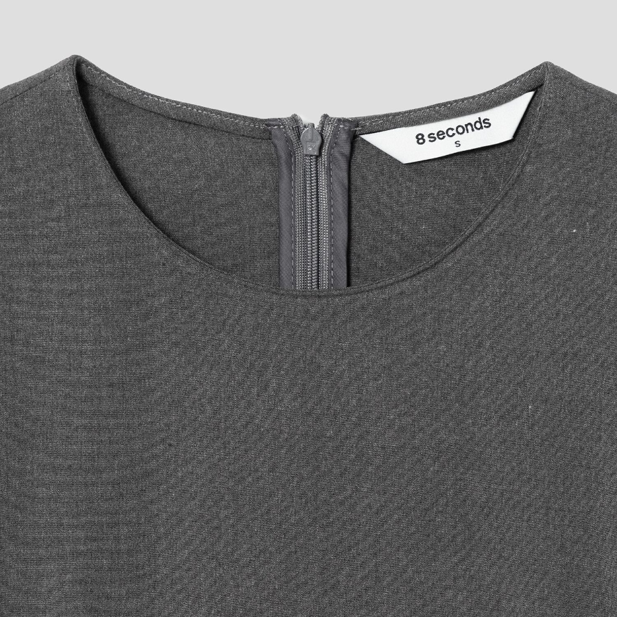 8 seconds Belted Blended Dress — Dark Gray