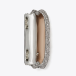 TORY BURCH Kira Woven Small Convertible Shoulder Bag – Silver