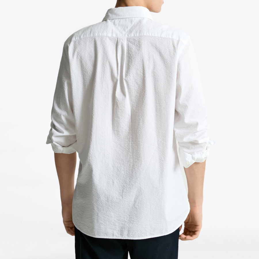 TOMMY HILFIGER [Official Headquarters] [Asian Fit] Seersucker Solid Shirt (T12F1WSH130MT2YCF)