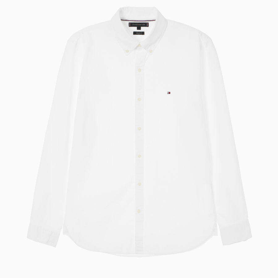 TOMMY HILFIGER [Official Headquarters] [Asian Fit] Seersucker Solid Shirt (T12F1WSH130MT2YCF)