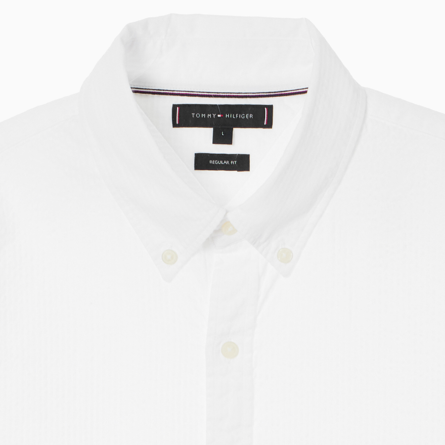 TOMMY HILFIGER [Official Headquarters] [Asian Fit] Seersucker Solid Shirt (T12F1WSH130MT2YCF)