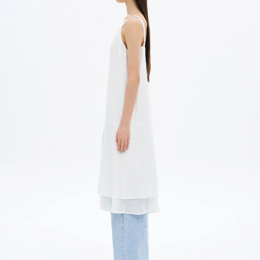 8 seconds Sleeveless Layered Dress — White