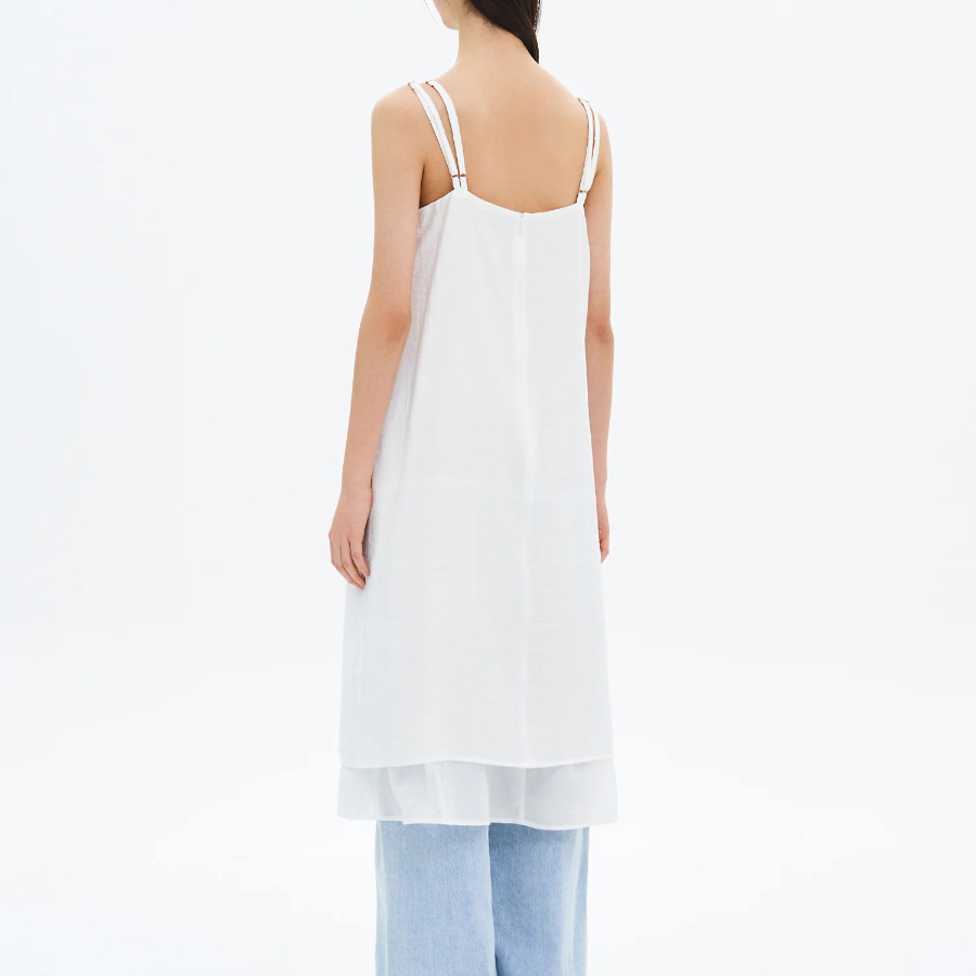 8 seconds Sleeveless Layered Dress — White