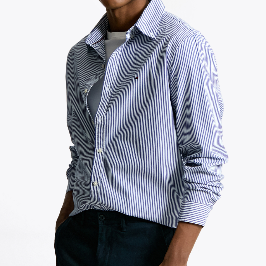 TOMMY HILFIGER [Official Headquarters] [Asian Fit] Poplin Stripe Shirt (T12F1WSH100MT20A5)