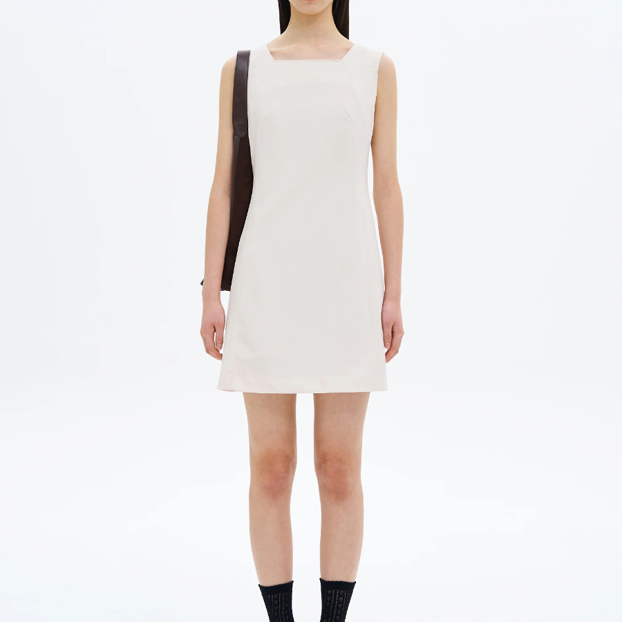 8 seconds Sleeveless Square Neck Mini Dress — Ivory