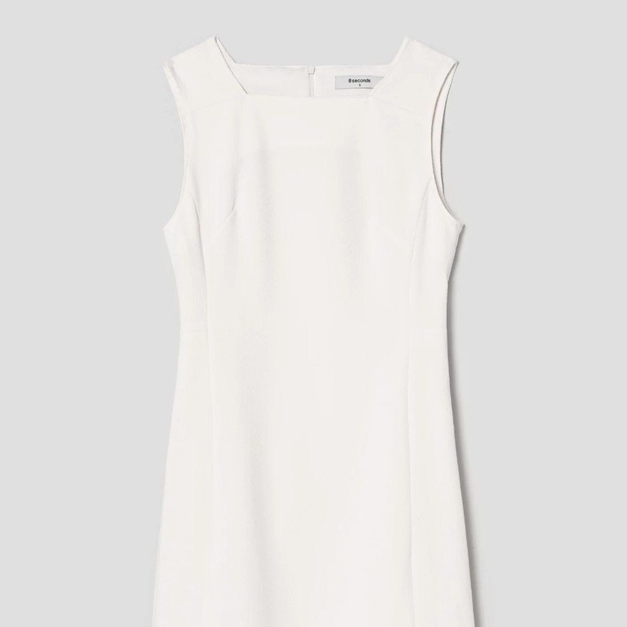 8 seconds Sleeveless Square Neck Mini Dress — Ivory
