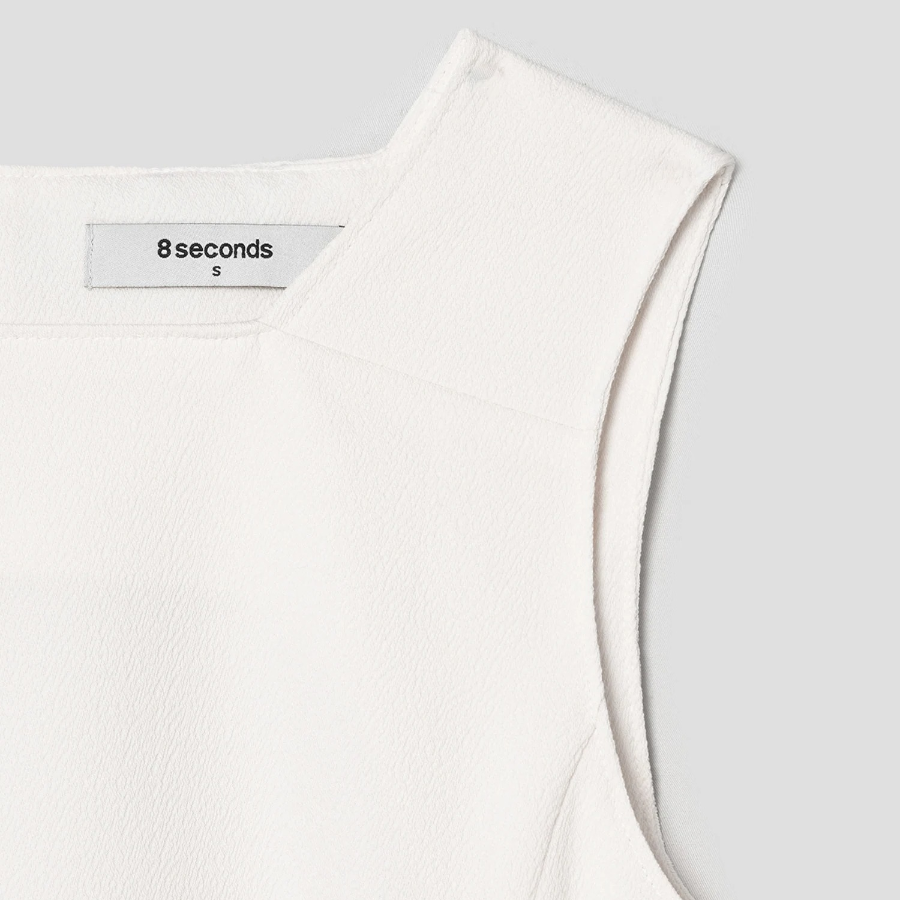 8 seconds Sleeveless Square Neck Mini Dress — Ivory