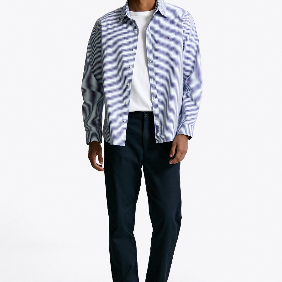 TOMMY HILFIGER [Official Headquarters] [Asian Fit] Poplin Stripe Shirt (T12F1WSH100MT20A5)