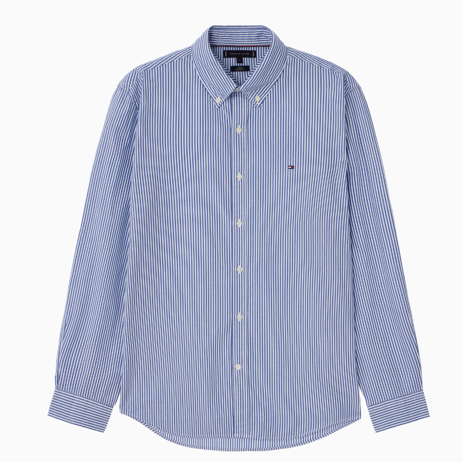 TOMMY HILFIGER [Official Headquarters] [Asian Fit] Poplin Stripe Shirt (T12F1WSH100MT20A5)
