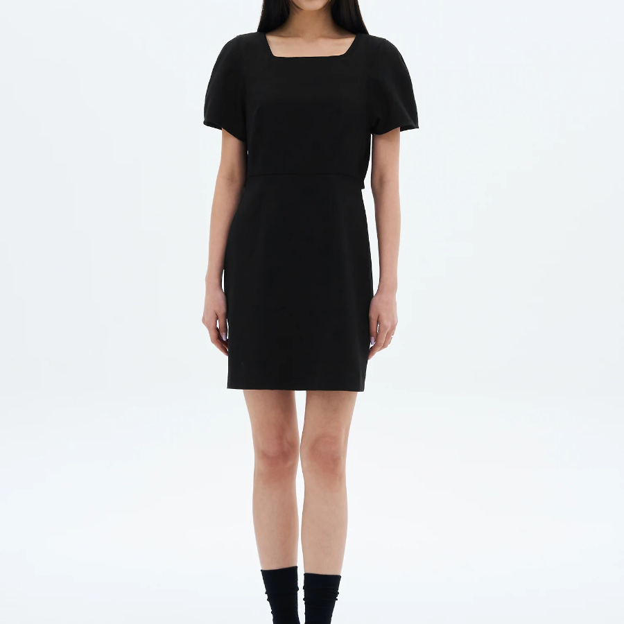8 seconds Mini Short Sleeve Dress — Black