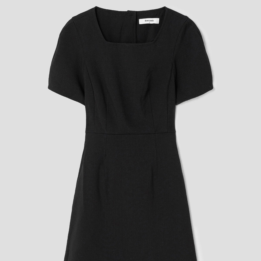 8 seconds Mini Short Sleeve Dress — Black