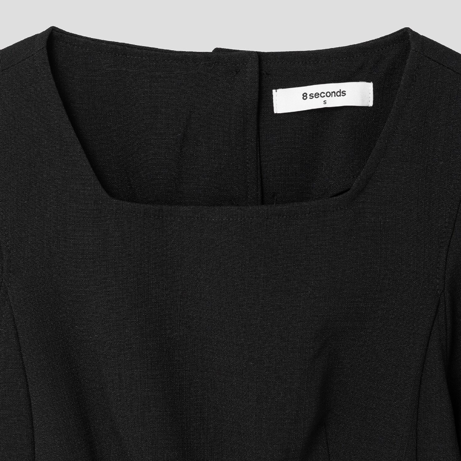8 seconds Mini Short Sleeve Dress — Black