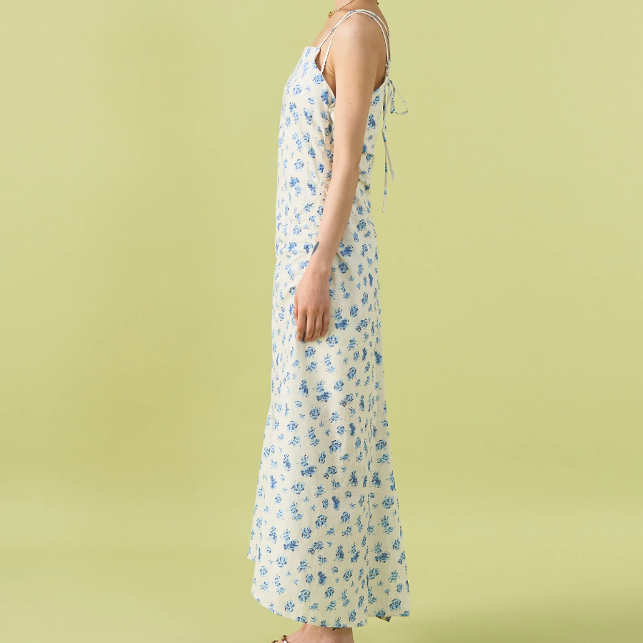 8 seconds Sleeveless Pattern Print Dress — Ivory