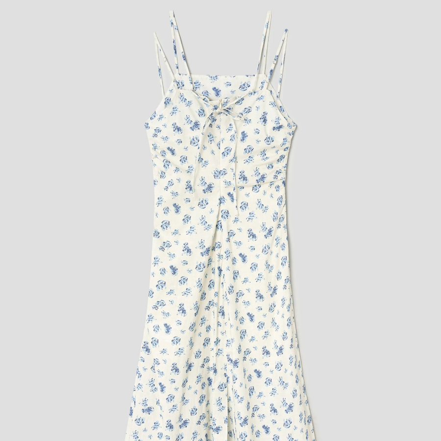 8 seconds Sleeveless Pattern Print Dress — Ivory