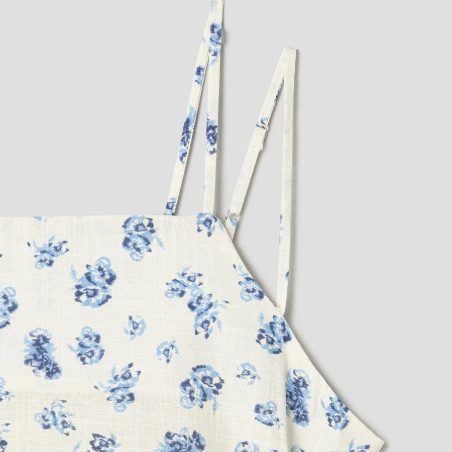 8 seconds Sleeveless Pattern Print Dress — Ivory