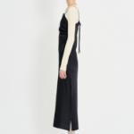 8 seconds Satin Sleeveless Long Dress — Black