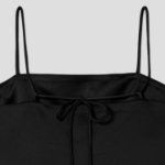 8 seconds Satin Sleeveless Long Dress — Black