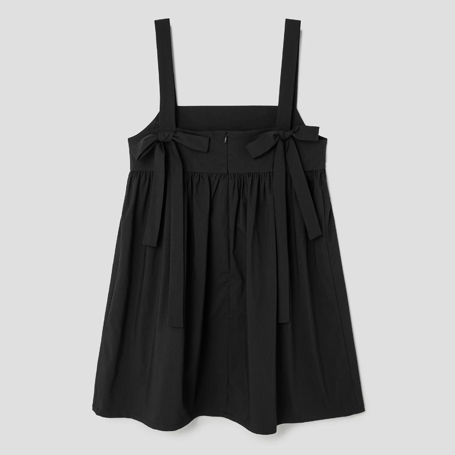 8 seconds Back Ribbon Mini Dress — Black