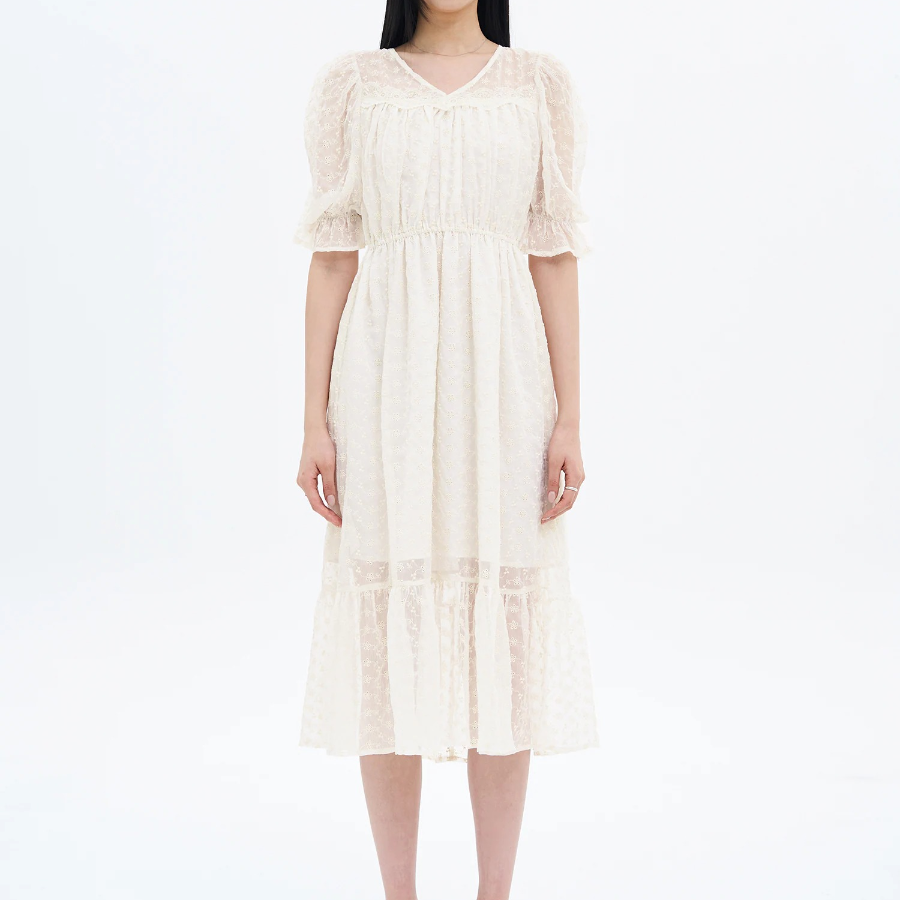 8 seconds Lace Long Dress — Ivory