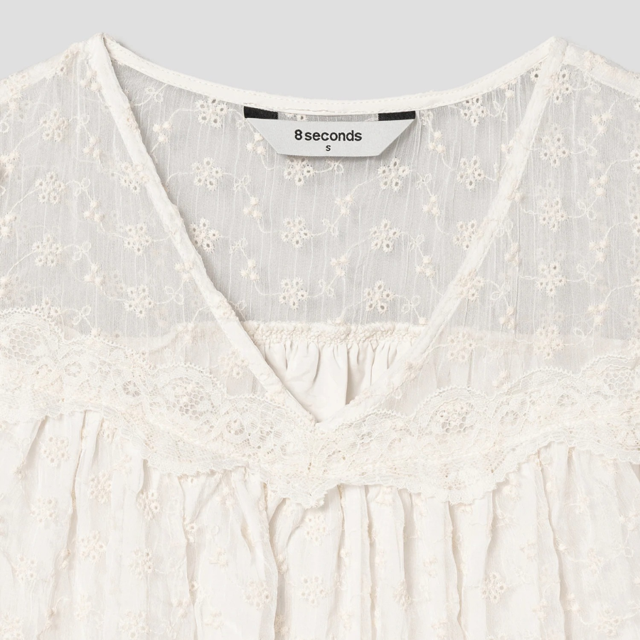 8 seconds Lace Long Dress — Ivory