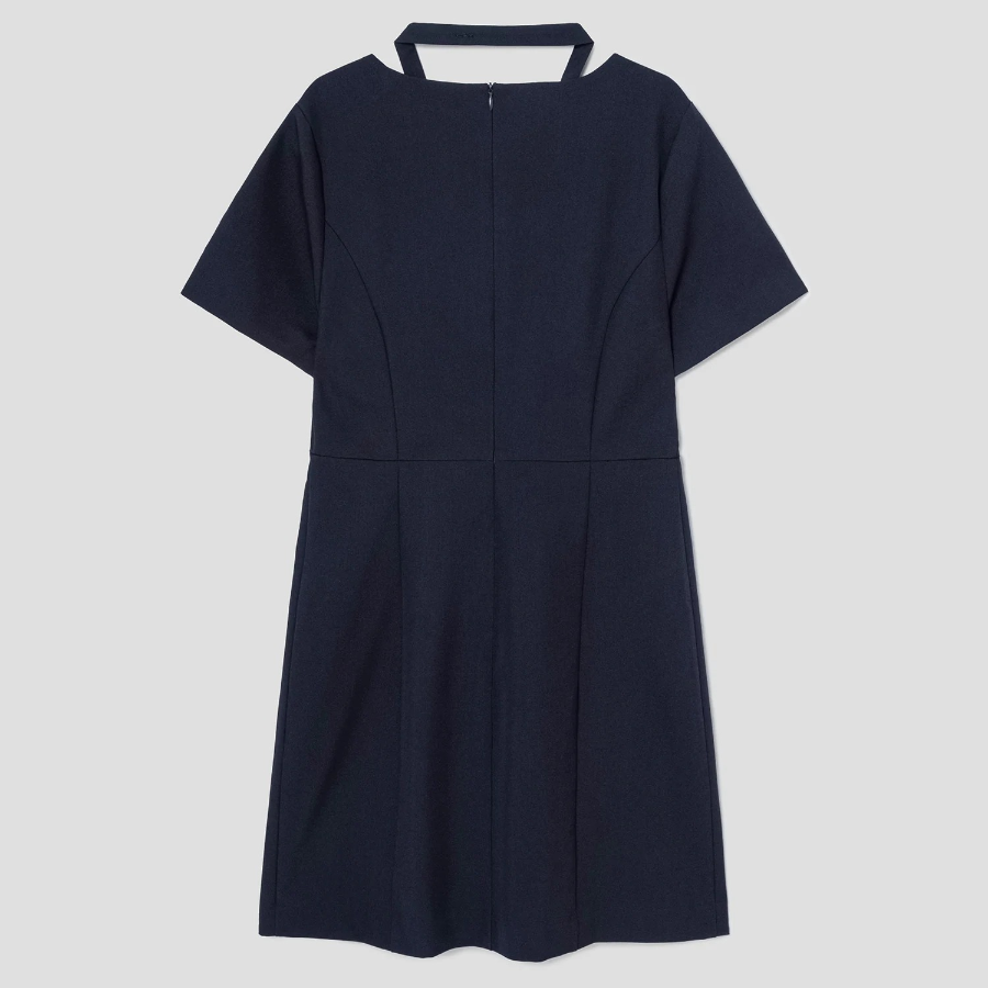 8 seconds Short Sleeve String Dress — Navy