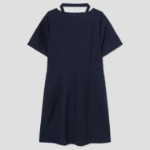 8 seconds Short Sleeve String Dress — Navy