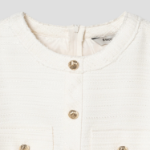 8 seconds Short Sleeve Flared Hem Mini Dress — White