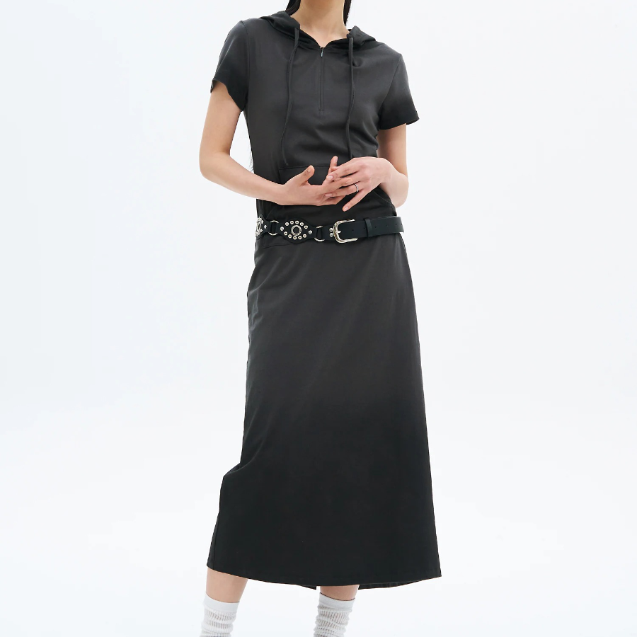 8 seconds Hooded Jersey Dress — Dark Grey