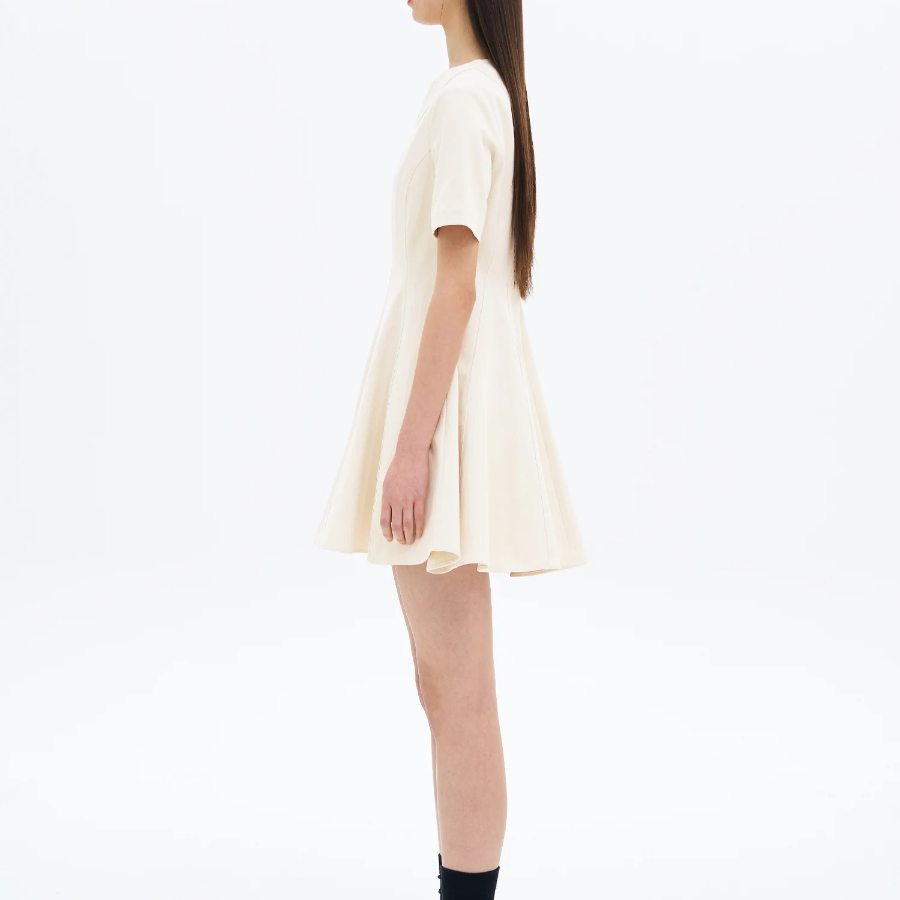 8 seconds Flare Mini Dress — Beige