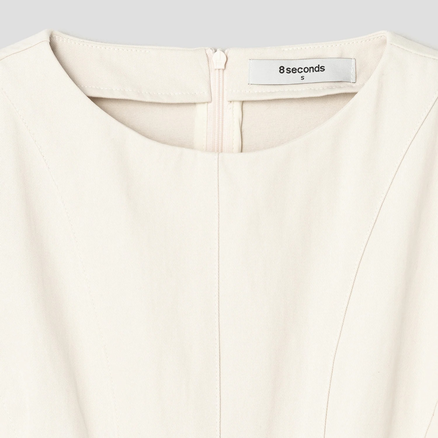 8 seconds Flare Mini Dress — Beige