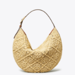 TORY BURCH T Monogram Raffia Balloon Bag – Natural