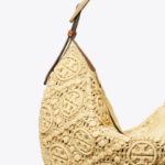 TORY BURCH T Monogram Raffia Balloon Bag – Natural