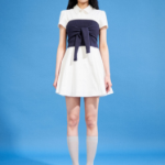 8 seconds Shirt Collar Short Sleeve Flare Mini Dress — White