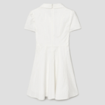 8 seconds Shirt Collar Short Sleeve Flare Mini Dress — White