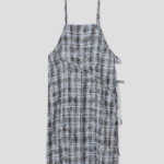8 seconds Vintage Check Layered Dress — Blue
