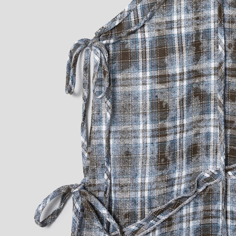 8 seconds Vintage Check Layered Dress — Blue